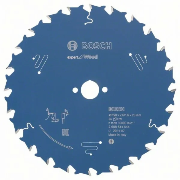 Пильный диск Expert for Wood 190x20x2,6 мм, 24 Bosch 2608644044