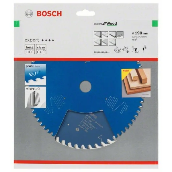 Пильный диск Expert for Wood 190x20x2,6 мм, 48 Bosch 2608644045 — изображение 2