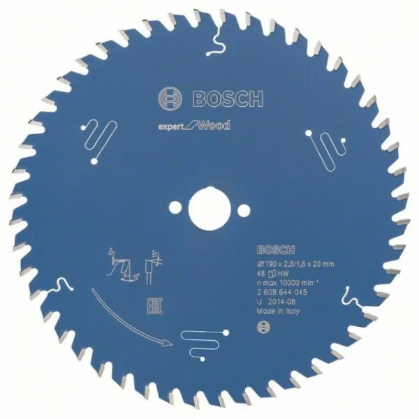 Пильный диск Expert for Wood 190x20x2,6 мм, 48 Bosch 2608644045