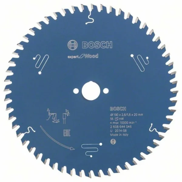 Пильный диск Expert for Wood 190x20x2,6 мм, 56 Bosch 2608644046