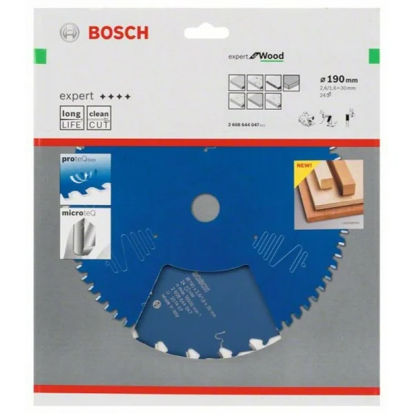 Пильный диск Expert for Wood 190x30x2,6 мм, 24 Bosch 2608644047 — изображение 2