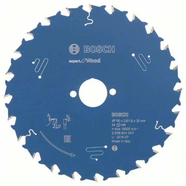 Пильный диск Expert for Wood 190x30x2,6 мм, 24 Bosch 2608644047