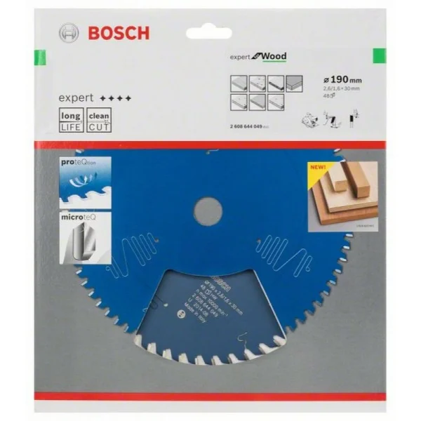 Пильный диск Expert for Wood 190x30x2,6 мм, 48 Bosch 2608644049 — изображение 2