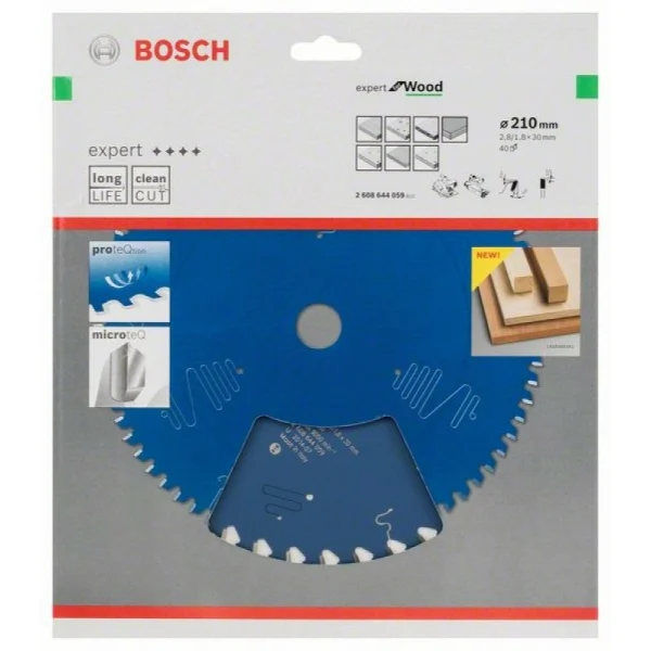 Пильный диск Expert for Wood 210x30x2,8 мм, 40 Bosch 2608644059 — изображение 2