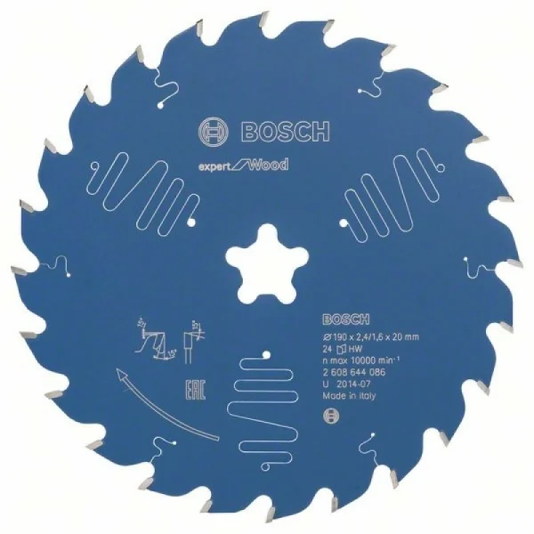 Пильный диск Expert for Wood 190x2,4 мм, 24 Bosch 2608644086