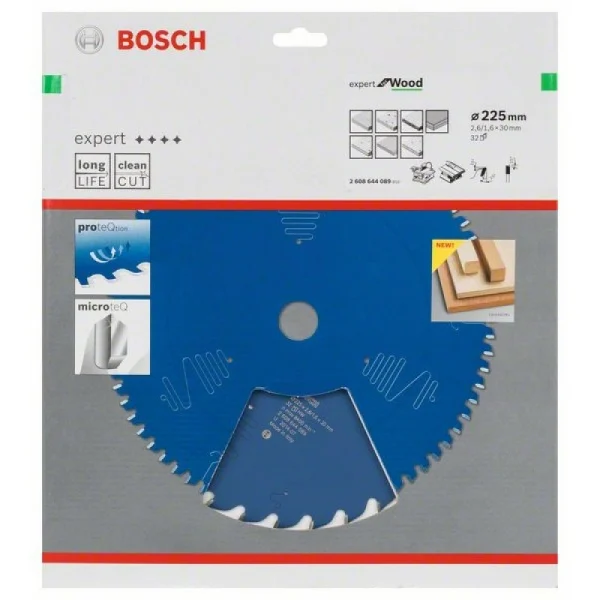 Пильный диск Expert for Wood 225x30x2,6 мм, 32 Bosch 2608644089 — изображение 2