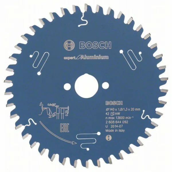 Пильный диск Expert for Aluminium 140x20x1,8 мм, 42 Bosch 2608644092