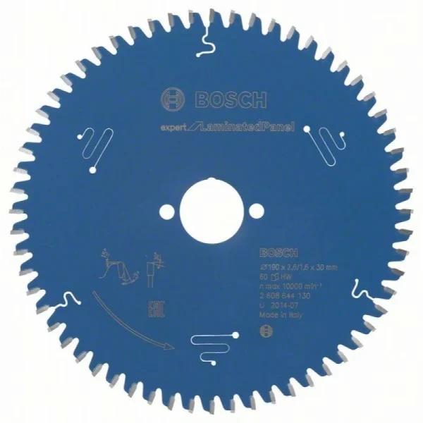 Пильный диск Expert for Laminated Panel 190x30x2,6 мм, 60 Bosch 2608644130