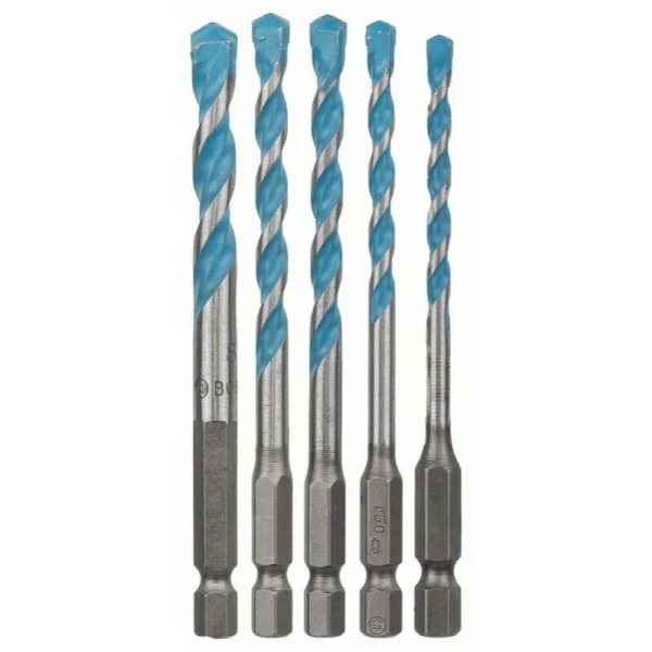 Набор из 5 универсальных сверл HEX-9 Multi Construction 4; 5; 6; 6; 8 мм Bosch 2608589530