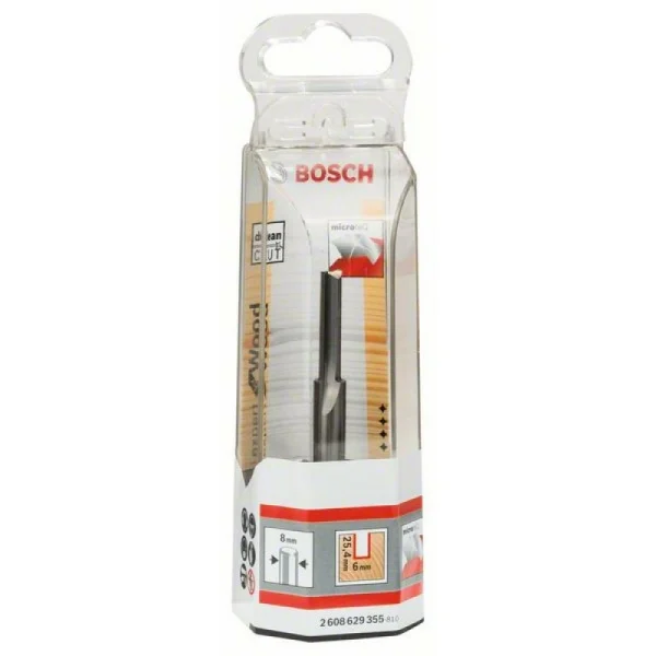 Пазовая фреза, полностью твердосплавная 8 мм, D1 6 мм, L 25,4 мм, G 76 мм Bosch 2608629355 — изображение 2