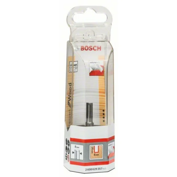 Пазовая фреза, полностью твердосплавная 8 мм, D1 6 мм, L 16 мм, G 51 мм Bosch 2608629357 — изображение 2