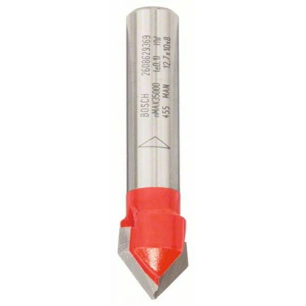 Фреза пазовая V-образная 8 мм, D 12,7 мм, L 10 мм, G 44,5 мм, 90° Bosch 2608629369