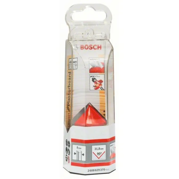 Фреза пазовая V-образная 8 мм, D 31,8 мм, L 19 мм, G 51 мм, 90° Bosch 2608629370 — изображение 2
