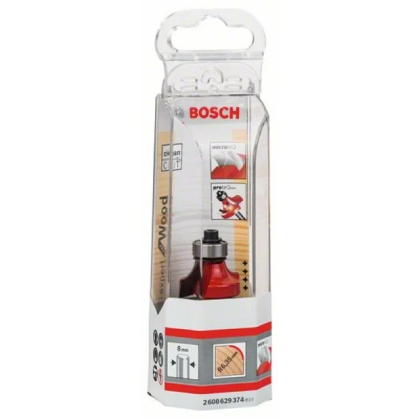 Карнизная фреза 8 мм, D 25,4 мм, R1 6,35 мм, L 12,7 мм, G 55 мм Bosch 2608629374 — изображение 2
