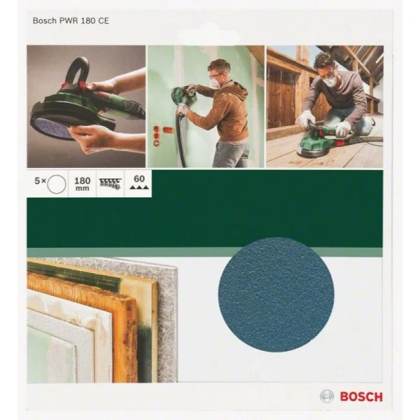 Шлифлисты PWR 180мм K60 180, 60 Bosch 2609256D37 — изображение 2