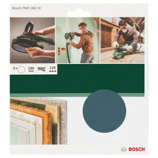 Шлифлисты PWR 180мм K120 180, 120 Bosch 2609256D39 — изображение 2