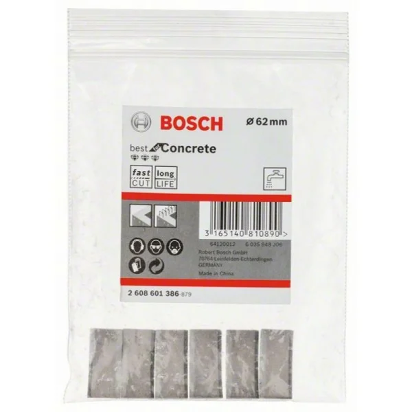 Сегменты для алмазных коронок 62 мм (6 шт) Bosch 2608601386 — изображение 2