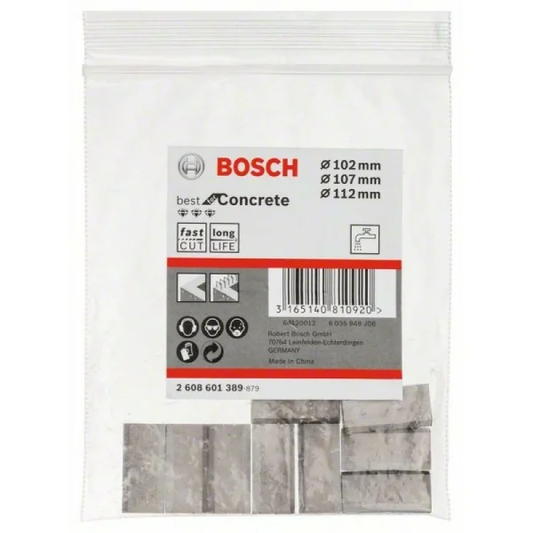 Сегменты для алмазных коронок 102,107,112 мм (9 шт) Bosch 2608601389 — изображение 2