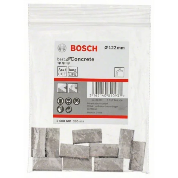 Сегменты для алмазных коронок 122 мм (10 шт) Bosch 2608601390 — изображение 2