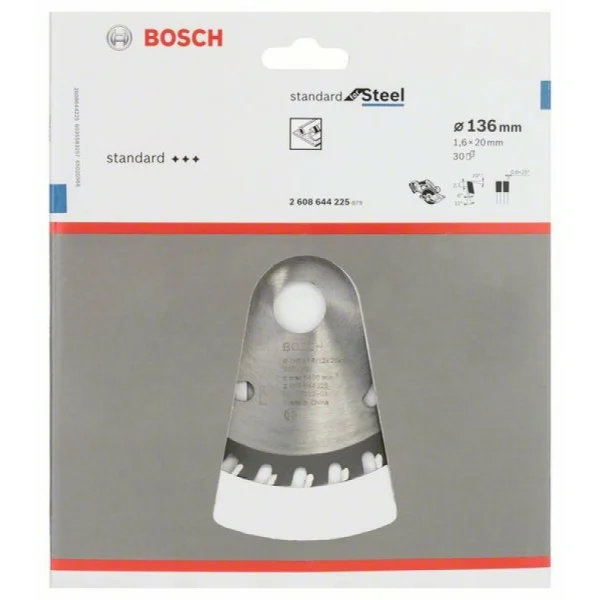 Пильный диск Standard for Steel 136x20x1.6 мм; 30 Bosch 2608644225 — изображение 2