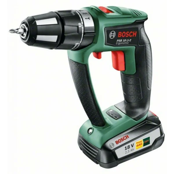 Аккумуляторная ударная дрель-шуруповерт Bosch PSB 18 LI-2 Ergonomic (06039B0300)