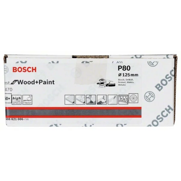 Шлифлист C470, в упаковке 50 шт. 125 мм, 80 Bosch 2608621006 — изображение 2