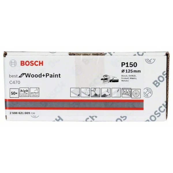 Шлифлист C470, в упаковке 50 шт. 125 мм, 150 Bosch 2608621009 — изображение 2