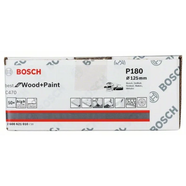 Шлифлист C470, в упаковке 50 шт. 125 мм, 180 Bosch 2608621010 — изображение 2