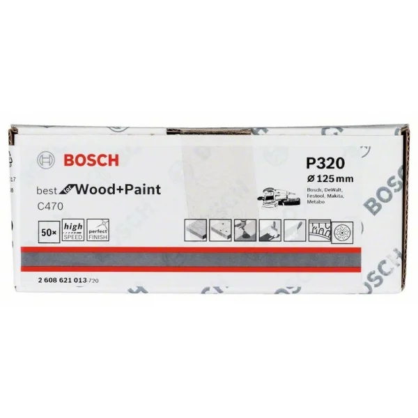 Шлифлист C470, в упаковке 50 шт. 125 мм, 320 Bosch 2608621013 — изображение 2