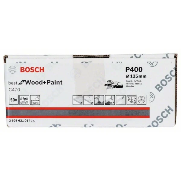 Шлифлист C470, в упаковке 50 шт. 125 мм, 400 Bosch 2608621014 — изображение 2