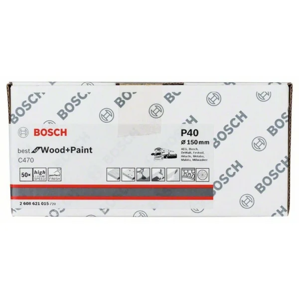 Шлифлист C470, в упаковке 50 шт. 150 мм, 40 Bosch 2608621015 — изображение 2
