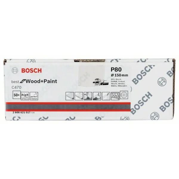 Шлифлист C470, в упаковке 50 шт. 150 мм, 80 Bosch 2608621017 — изображение 2