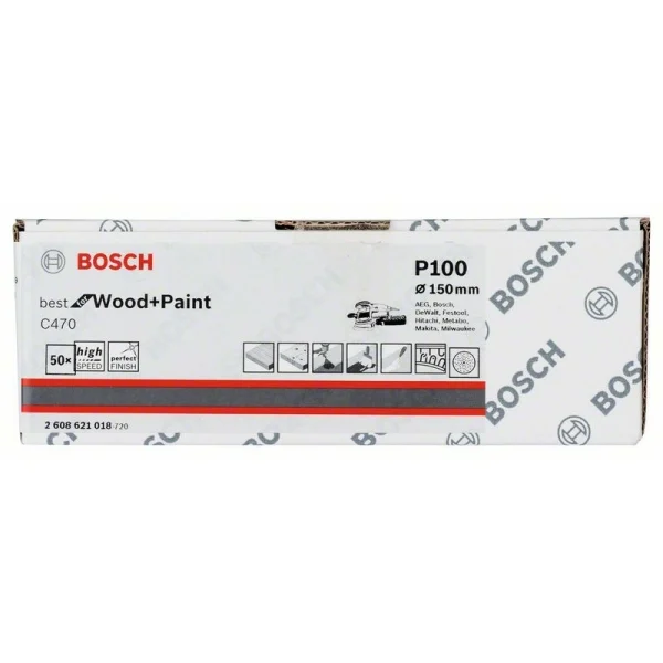 Шлифлист C470, в упаковке 50 шт. 150 мм, 100 Bosch 2608621018 — изображение 2