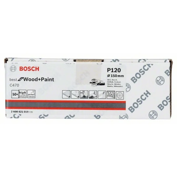 Шлифлист C470, в упаковке 50 шт. 150 мм, 120 Bosch 2608621019 — изображение 2