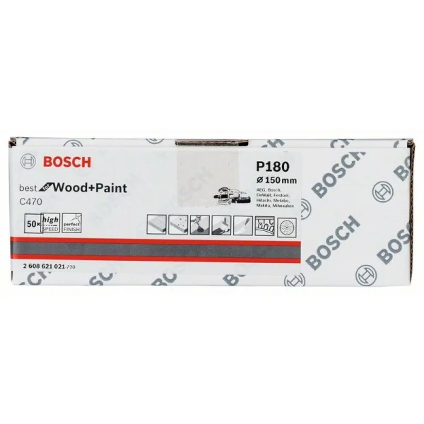 Шлифлист C470, в упаковке 50 шт. 150 мм, 180 Bosch 2608621021 — изображение 2