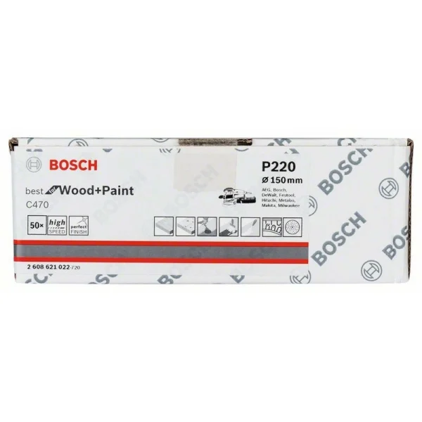 Шлифлист C470, в упаковке 50 шт. 150 мм, 220 Bosch 2608621022 — изображение 2