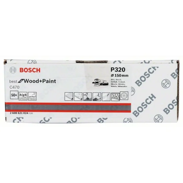 Шлифлист C470, в упаковке 50 шт. 150 мм, 320 Bosch 2608621024 — изображение 2