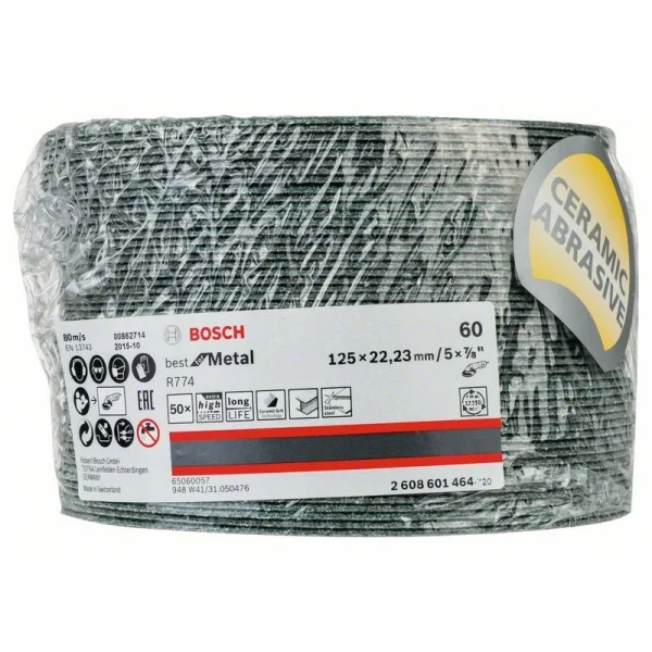 Фибровый шлифкруг R774 Best for Metal 125x22,23 мм, 60 Bosch 2608601464 — изображение 2