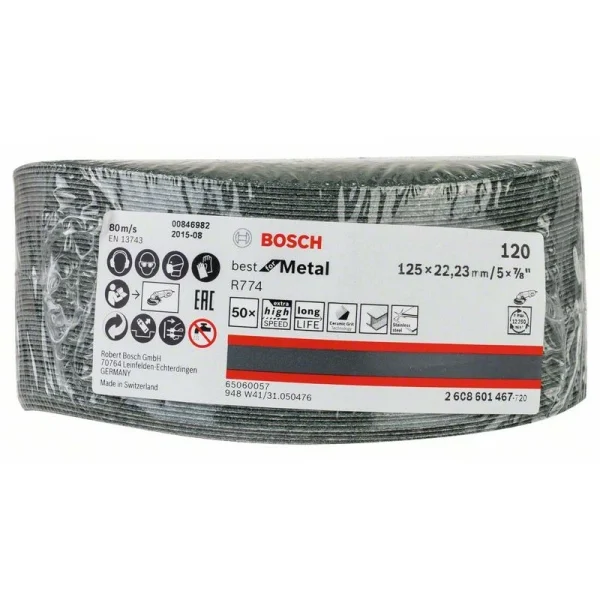 Фибровый шлифкруг R774 Best for Metal 125x22,23 мм, 120 Bosch 2608601467 — изображение 2