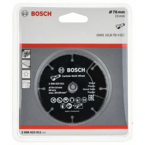 Твердосплавный отрезной круг Multi Wheel 76 мм; 1 мм; 10 мм Bosch 2608623011 — изображение 2