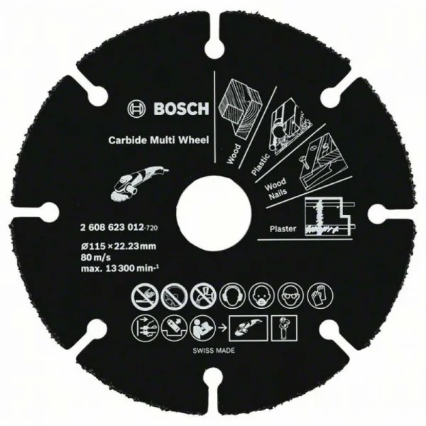 Твердосплавный отрезной круг Multi Wheel 115мм; 1 мм; 22,23 мм Bosch 2608623012