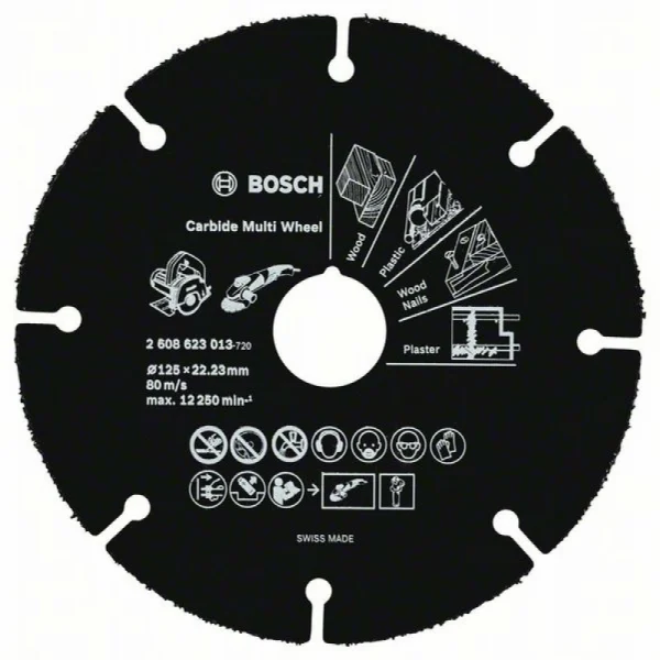 Твердосплавный отрезной круг Multi Wheel 125 мм; 1 мм; 22,23 мм Bosch 2608623013