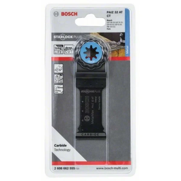 Погружное пильное полотно Carbide PAIZ 32 AT Metal 50x32 мм Bosch 2608662555 — изображение 2