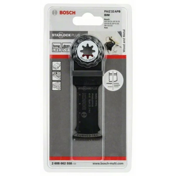 Погружное пильное полотно BIM PAIZ 32 APB Wood and Metal 60x32 мм Bosch 2608662558 — изображение 2