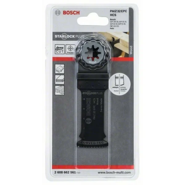 Погружное пильное полотно HCS PAIZ 32 EPC Wood 60x32 мм Bosch 2608662561 — изображение 2