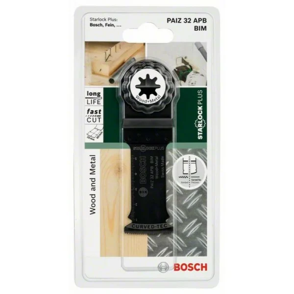 Погружное пильное полотно BIM PAIZ 32 APB Wood and Metal 60x32 мм Bosch 2609256D54 — изображение 2