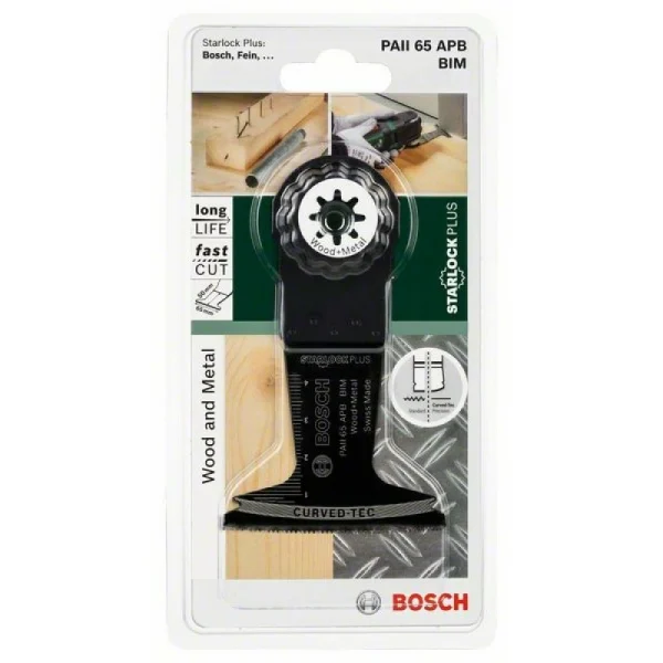 Погружное пильное полотно BIM PAII 65 APB Wood and Metal 65x50 мм Bosch 2609256D56 — изображение 2