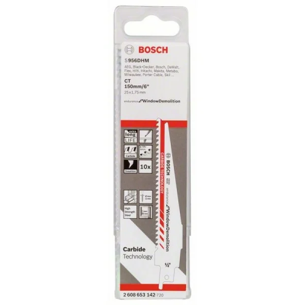 Сабельные полотна 10 шт. Carbide endurance for Window Demolition Bosch 2608653142 — изображение 2