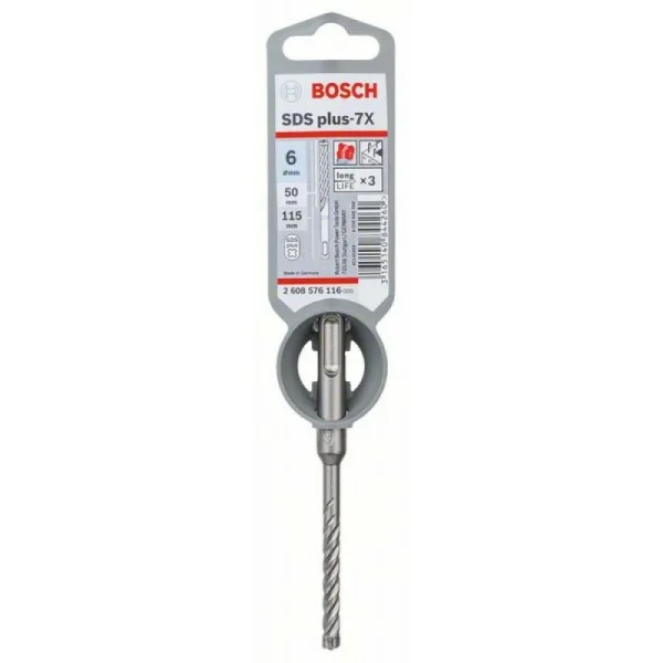Бур SDS-plus-7X 6 x 50 x 115 мм Bosch 2608576116