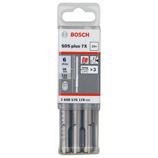 Бур SDS-plus-7X 6 x 50 x 115 мм Bosch 2608576174